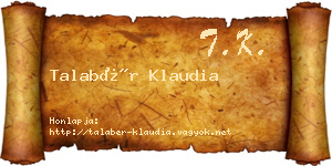 Talabér Klaudia névjegykártya