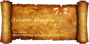 Talabér Klaudia névjegykártya