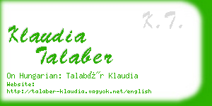 klaudia talaber business card